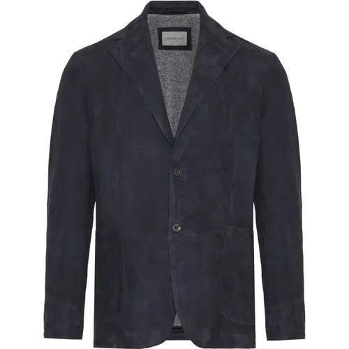 Luxury Suede Jacket with Details , male, Sizes: XL, L, 3XL - Corneliani - Modalova