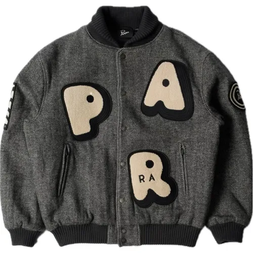 Runde Varsity Jacke mit Chenille-Stickereien , Herren, Größe: L - by Parra - Modalova