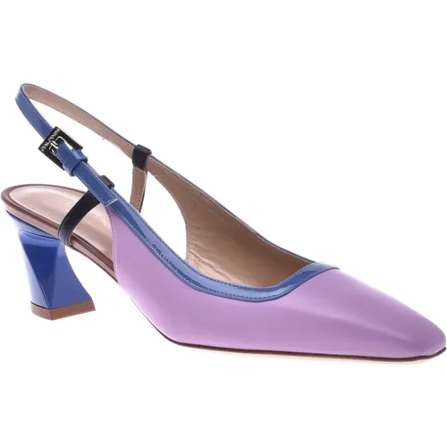 Court shoe in lilac and blue calfskin , female, Sizes: 5 UK, 7 UK - Baldinini - Modalova