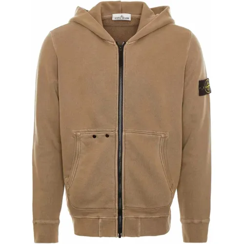 Zip-throughs, male, , Size: L Hooded Zip-Up Sweat Jacket - Stone Island - Modalova