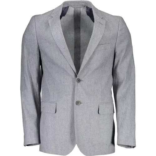 Blazers, male, , Size: S Classic Men's Jacket Grey Long Sleeve - Gant - Modalova