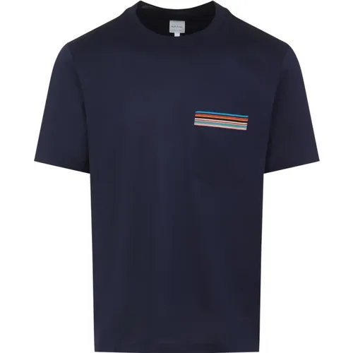 T-Shirts, male, , Size: M Signature Stripe Pocket T-Shirt - Paul Smith - Modalova