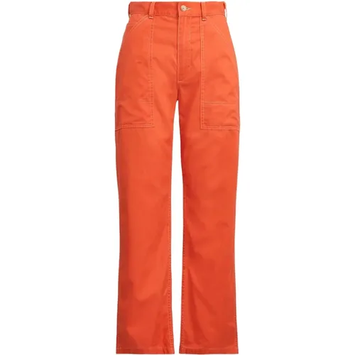 Orangefarbene Twill Utility-Hose für Damen - Ralph Lauren - Modalova