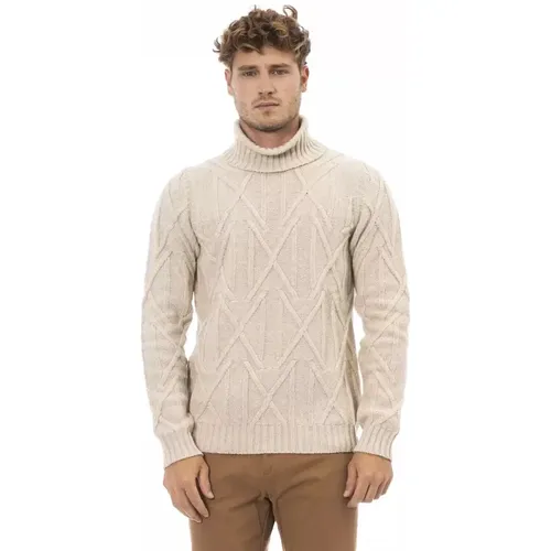 Turtlenecks, male, , Size: XL Merino Wool Turtleneck Sweater - Alpha Studio - Modalova