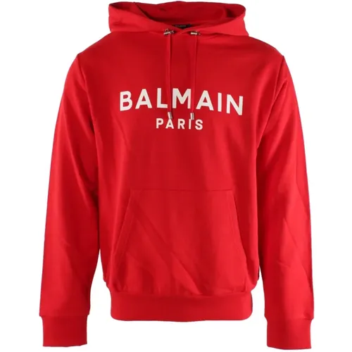 Hoodies, male, , Size: S Cotton Men's Sweater - Balmain - Modalova