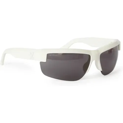 Off , Toledo Sporty Rectangular Sunglasses , unisex, Sizes: ONE SIZE - Off White - Modalova