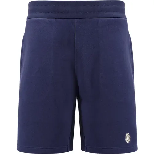 Casual Shorts, male, , Size: XL Elastic Waist Shorts with Logo - Moncler - Modalova