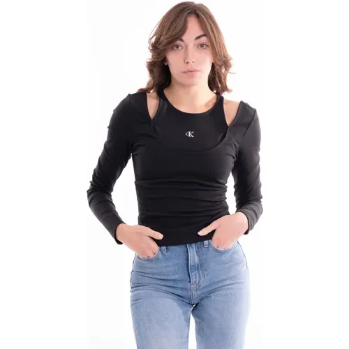 Milano Langarm Doppelschicht Top - Calvin Klein Jeans - Modalova