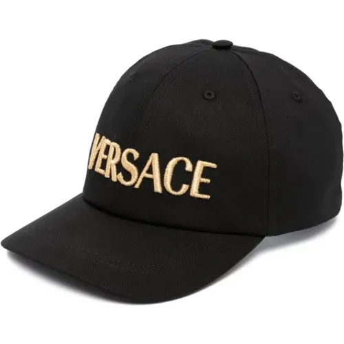 Caps, male, , Size: 59 CM Logo-Embroidered Baseball Cap - Versace - Modalova