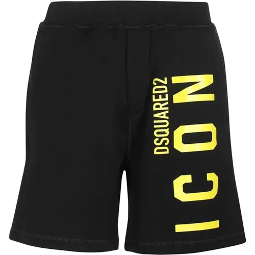 Logo Print Baumwoll Bermuda Shorts , Herren, Größe: M - Dsquared2 - Modalova