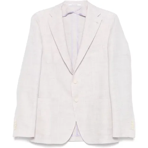 Blazers, male, , Size: L Jackets Lilac - Tagliatore - Modalova