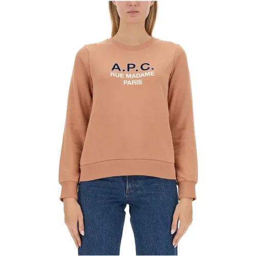 Logo Sweatshirt Regular Fit 100% Baumwolle - A.P.C. - Modalova