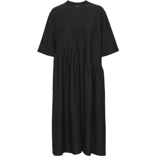 Schwarzes Jerseykleid mit Asymmetrischen Raffungen , Damen, Größe: M - Henrik Vibskov - Modalova
