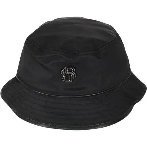 Hats, unisex, , Size: S Nylon Fisherman Hat with Leather Details - Hugo Boss - Modalova