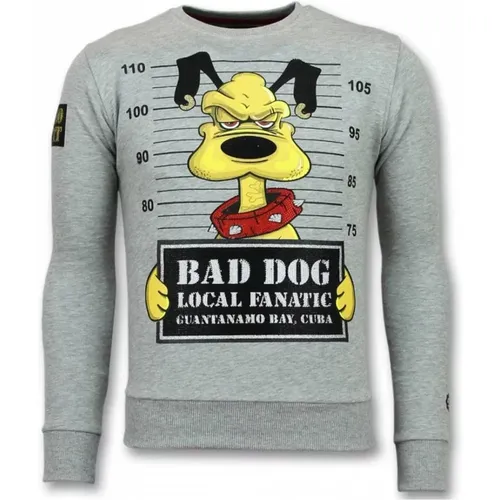 Bad Dog Cartoon Sweater - Dicker Pullover Herren - 11-6308G , Herren, Größe: XL - Local Fanatic - Modalova