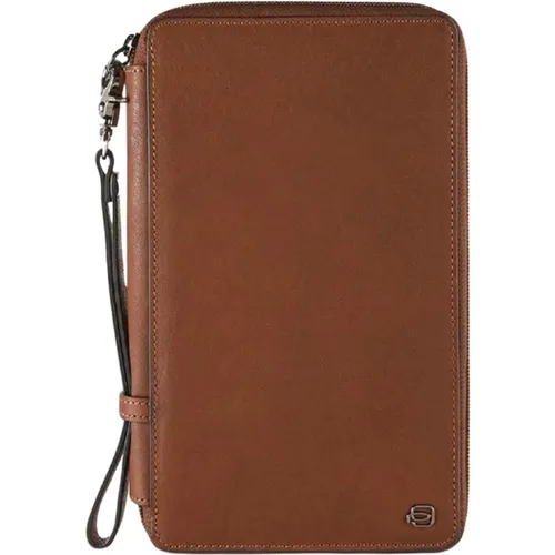 Wallets & Cardholders, male, , Size: ONE SIZE Leather Travel Document Holder - Piquadro - Modalova