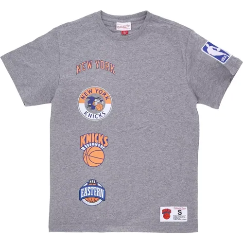 T-Shirts, male, , Size: M NY Knicks Tee Heather - Mitchell & Ness - Modalova