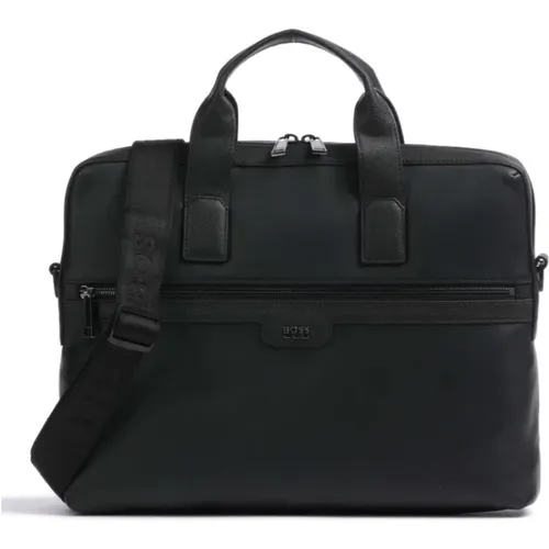 Laptop Bags & Cases, male, , Size: ONE SIZE Document Case with Front Pocket - Hugo Boss - Modalova