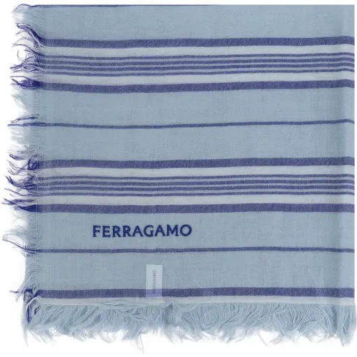 Winter Scarves, male, , Size: ONE SIZE Wool scarf - Salvatore Ferragamo - Modalova