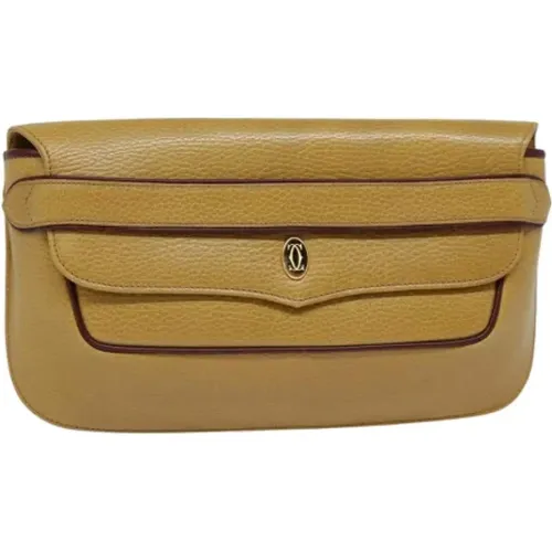 Pre-owned Clutches, female, , Size: ONE SIZE Pre-owned Leather clutches - Cartier Vintage - Modalova