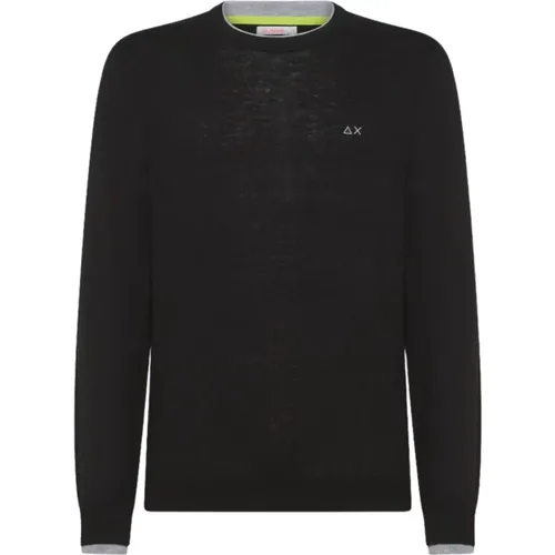 Schwarzer Pullover mit moderner Passform , Herren, Größe: 2XL - Sun68 - Modalova