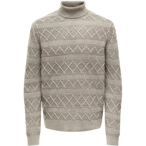 Turtlenecks, male, , Size: XS Cozy Wool Blend Sweater Collection - Only & Sons - Modalova