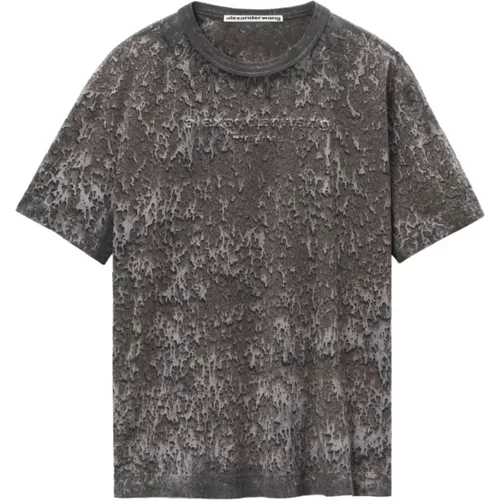 Geprägtes Logo Unisex Tee Spritzer Waschen , Damen, Größe: S - alexander wang - Modalova