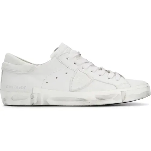 Basic Blanc Niedrige Sneakers , Herren, Größe: 43 EU - Philippe Model - Modalova