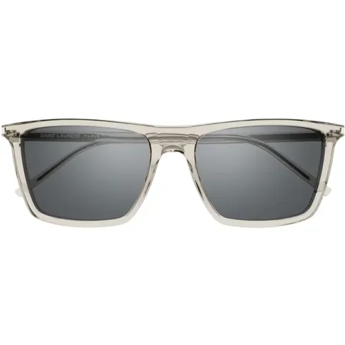 Square Acetate Sunglasses with Grey Lenses , unisex, Sizes: 56 MM - Saint Laurent - Modalova