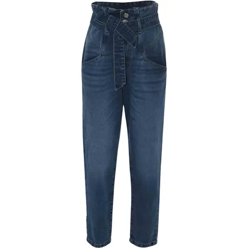 Lässige Paperbag Jeans mit Denim Gürtel , Damen, Größe: W24 - Kocca - Modalova