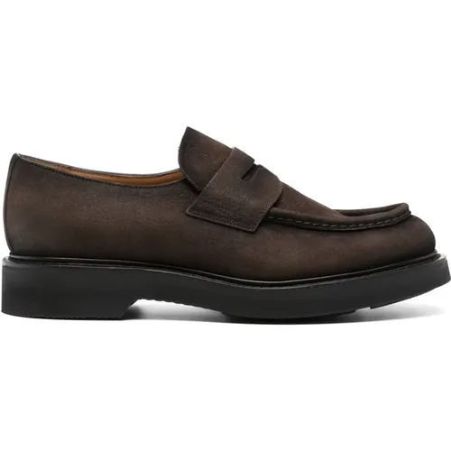 Loafers, male, , Size: 9 1/2 US Flat Moccasin Rubber Sole Shoes - Church's - Modalova