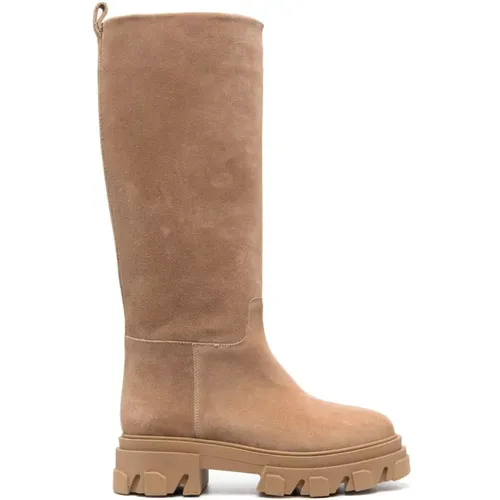 Leather Knee-High Boots , female, Sizes: 3 UK - Gia Borghini - Modalova