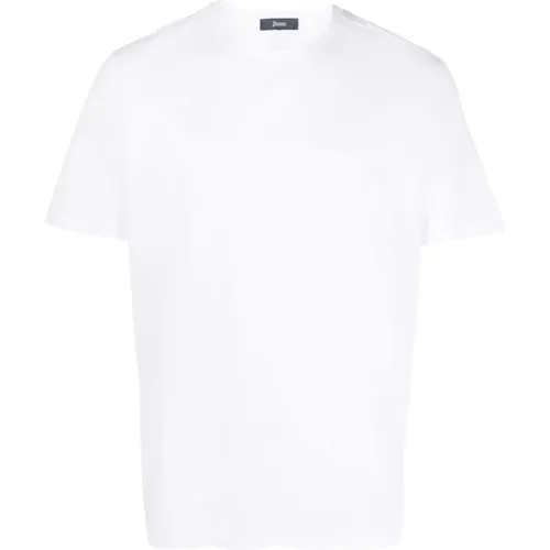 Weiße T-Shirts und Polos mit Overlock-Naht , Herren, Größe: 4XL - Herno - Modalova