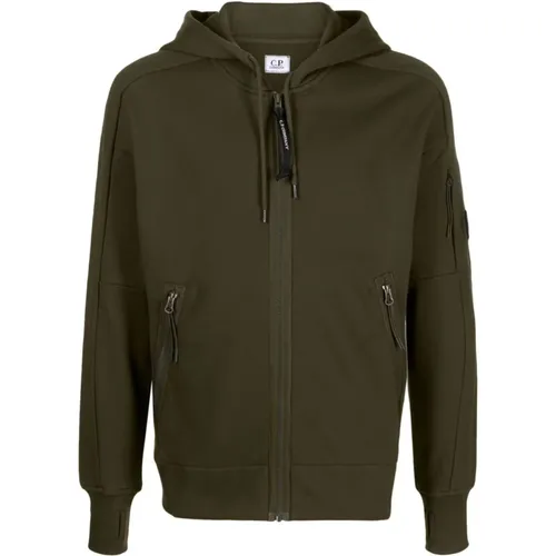 Grüner Diagonal Raised Fleece Hoodie - C.P. Company - Modalova