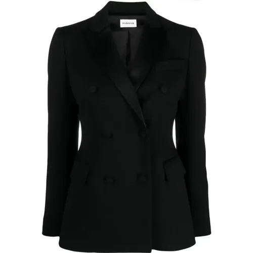 Blazers, female, , Size: M Wool Blend Double-Breasted Blazer - P.a.r.o.s.h. - Modalova