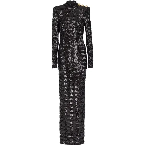 Langes Kleid mit Pailletten Balmain - Balmain - Modalova