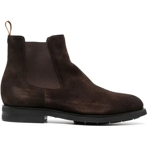 Chelsea Boots, male, , Size: 8 1/2 US Suede Chelsea Boots - Santoni - Modalova