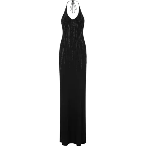Schwarzes Pailletten Halterneck Kleid - Dsquared2 - Modalova