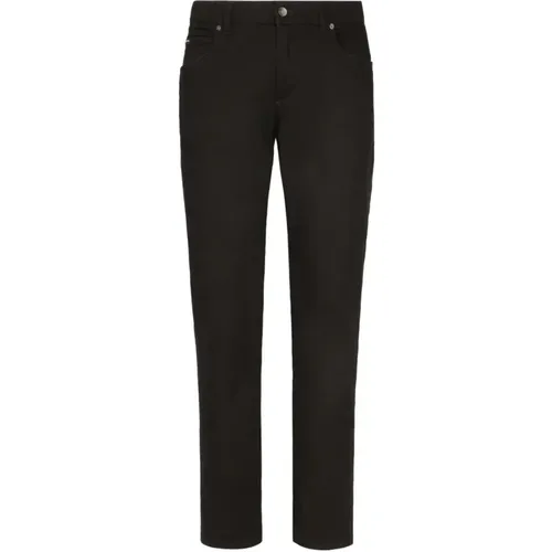Cotton Slim Fit Pants , male, Sizes: XS, XL, M, S, L - Dolce & Gabbana - Modalova