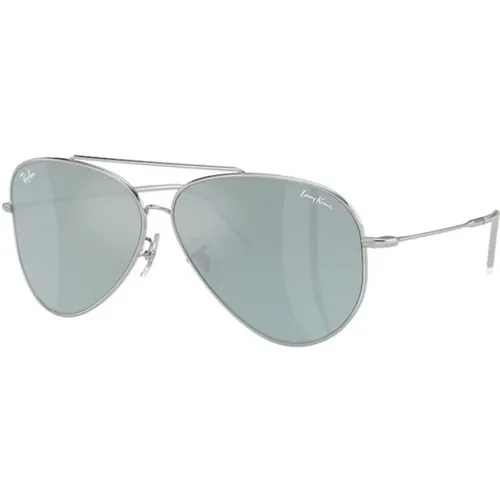 Sunglasses, unisex, , Size: 62 MM Aviator Reverse Sunglasses Silver - Ray-Ban - Modalova