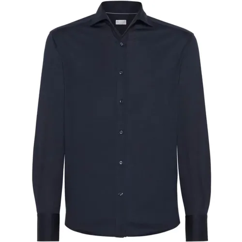 Casual Shirts, male, , Size: L Long Sleeve Buttoned Shirt - BRUNELLO CUCINELLI - Modalova