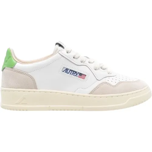 Low Leather/Suede White Sneakers , female, Sizes: 4 UK, 3 UK - Autry - Modalova