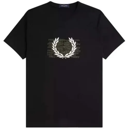 Schwarzes Grafik T-Shirt Fred Perry - Fred Perry - Modalova