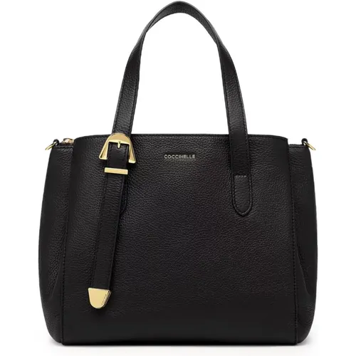 Schwarze Damenhandtasche mit Reißverschluss , Damen, Größe: ONE Size - Coccinelle - Modalova