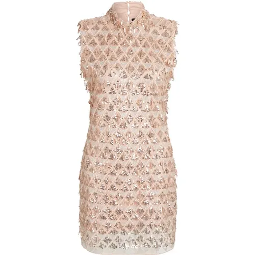 Sequin Diamond Pattern Dress Light Peach , female, Sizes: L, XL - Bruuns Bazaar - Modalova