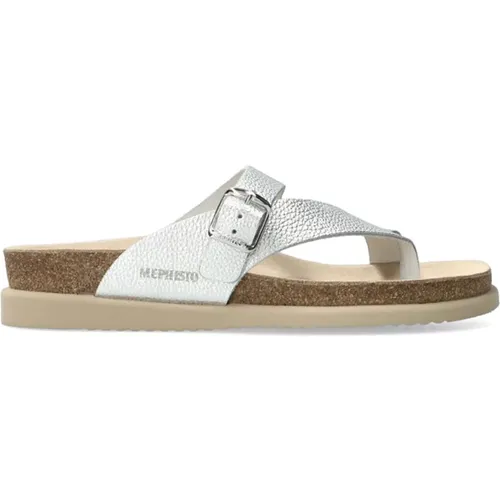 Flip Flops, female, , Size: 6 US Silver Toe Loafer Sandal - mephisto - Modalova