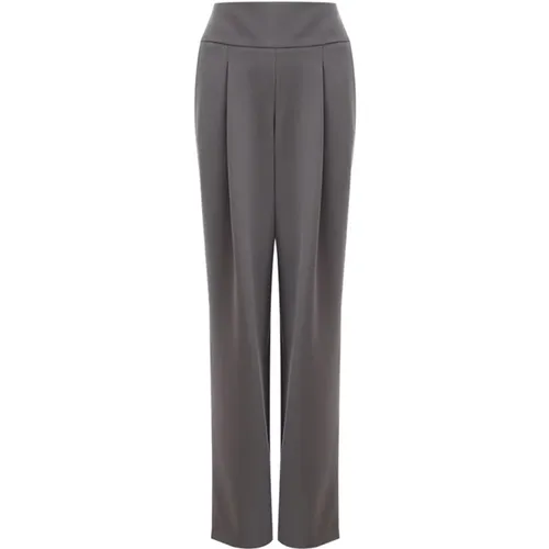 Grey High Waist Palazzo Trousers , female, Sizes: XS - Lardini - Modalova