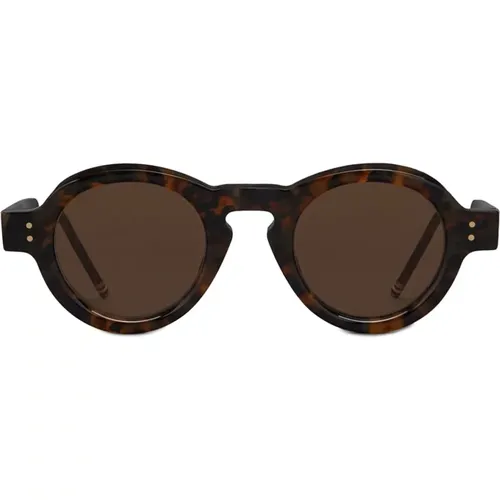 Thom , Sunglasses, male, , Size: ONE SIZE Stylish Round Tokyo Tortoise Sunglasses - Thom Browne - Modalova