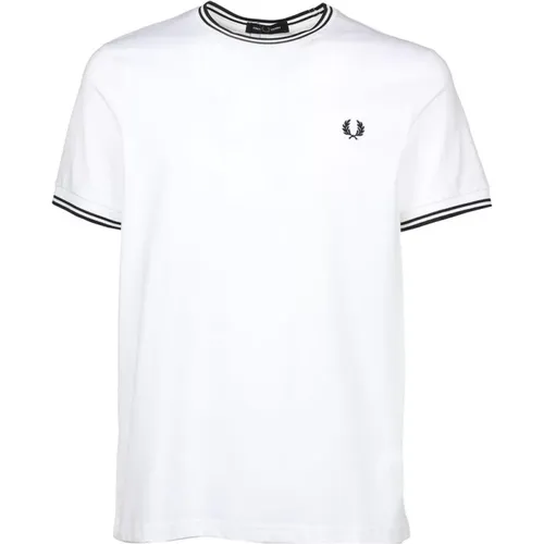 Twin Tipped Cotton Tee , male, Sizes: L, S, M, XL, 2XL - Fred Perry - Modalova
