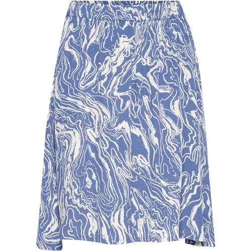 Blau Indigo/Weißer Marmor Rock , Damen, Größe: 3XL - Kaffe - Modalova